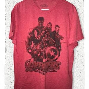 Marvel Avengers Age of Ultron red cotton t-shirt Size L #marvel #avengers